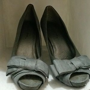 Grey peep toe Staletto high heels